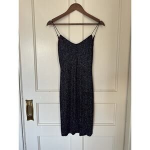 Vintage 90s City Triangles Sparkle Mini Dress Juniors Size Small Blue Red USA